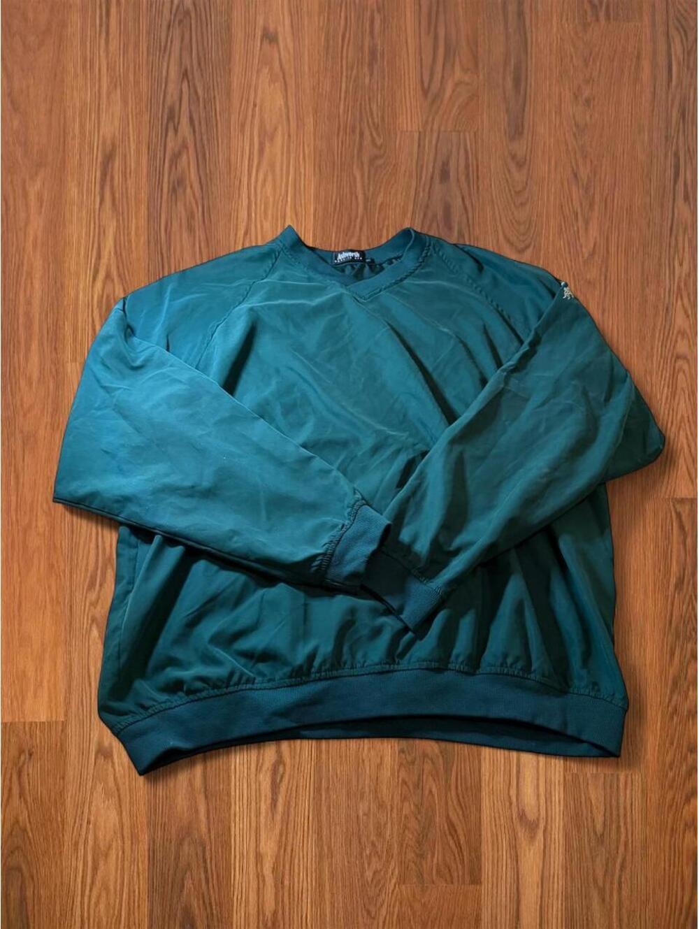 Ashworth Nylon Thin Material Windbreaker Pullover Men's Green Sweatshirt